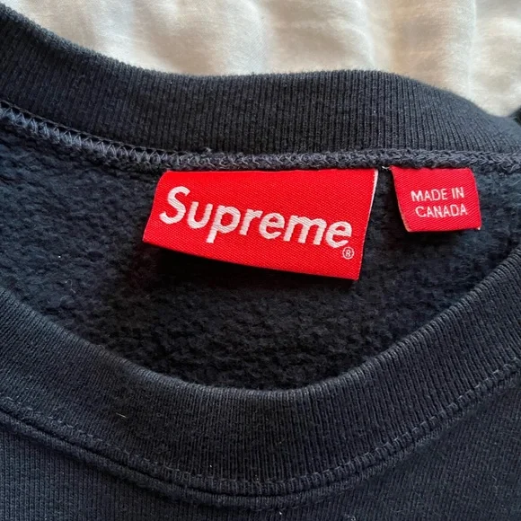 Supreme aerial crew neck navy blue medium